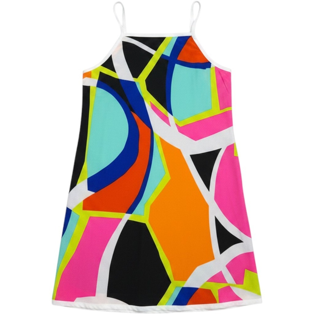 Fabletics Womens Abstract Geometric Print Active Mini Dress Multi Color NWT